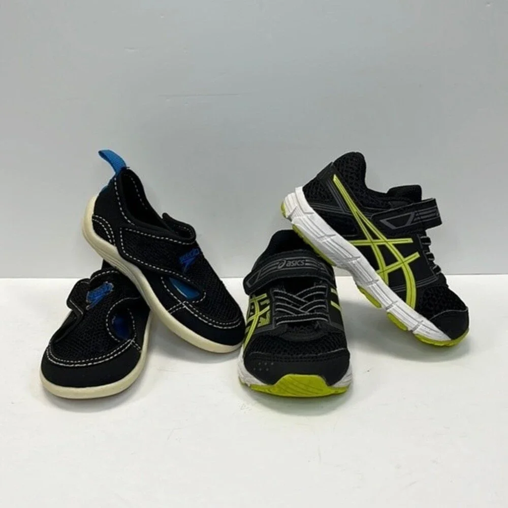 ASICS little boy size 6 sneakers and Speedo size 5/6 water shoes